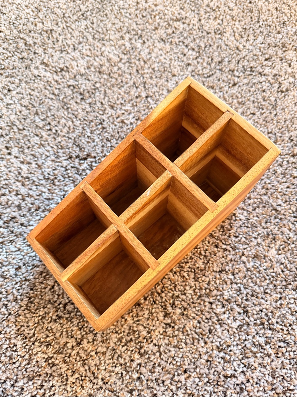 Wooden 6-Compartment Organizer - Natural Wood - Picture 2 of 6